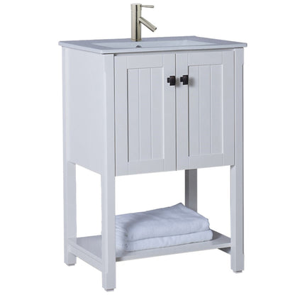 24" Single sink vanity manufactured wood white