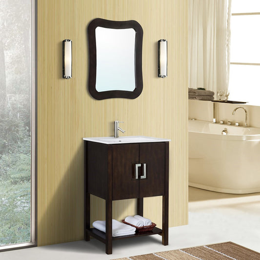 24" Single sink vanity manufactured wood sable walnut