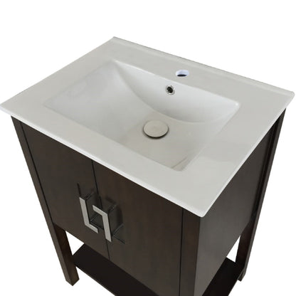 24" Single sink vanity manufactured wood sable walnut