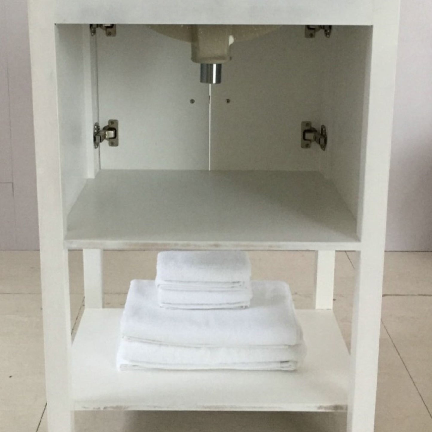 24" Single sink vanity manufactured wood white