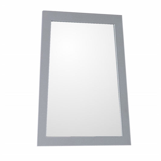 Ladder shape framed mirror manufactured wood light gray