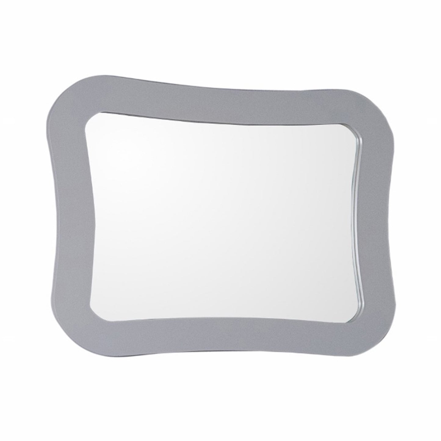 Framed mirror manufactured wood light gray