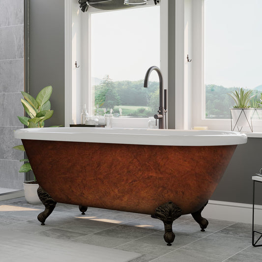 Hand Painted Acrylic Clawfoot Bathtub