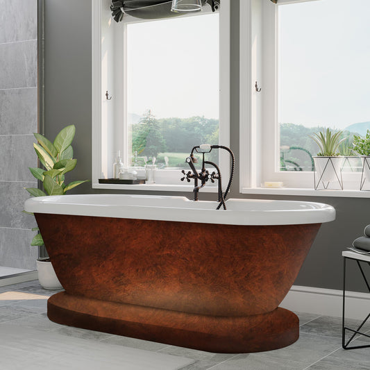 Hand Painted Acrylic Double Ended Pedestal Tub