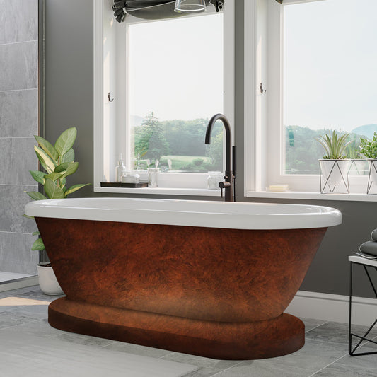 Hand Painted Acrylic Double Ended Pedestal Tub