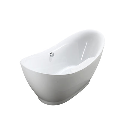 Salerno 68" Freestanding Bathtub in Glossy White