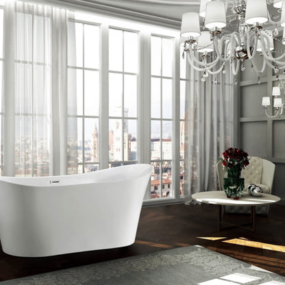 Bergamo 67" Freestanding Bathtub in Glossy White