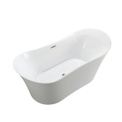 Bergamo 67" Freestanding Bathtub in Glossy White