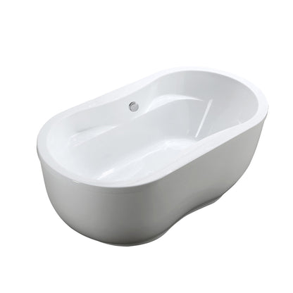 Brescia 65" Freestanding Bathtub in Glossy White