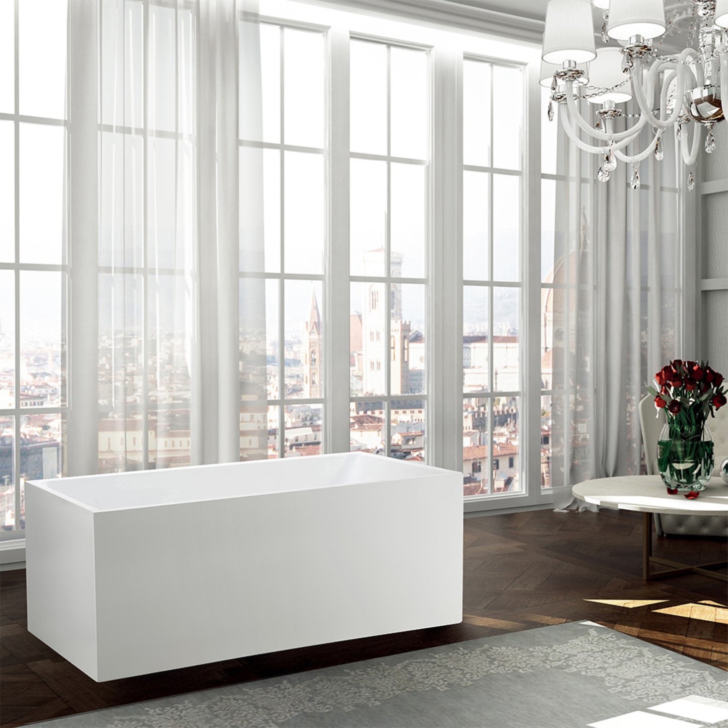 Catania 67" Freestanding Bathtub in Glossy White