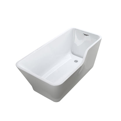 Florence 59" Freestanding Bathtub in Glossy White