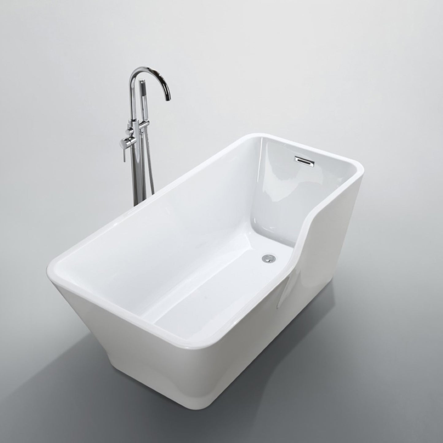 Florence 59" Freestanding Bathtub in Glossy White