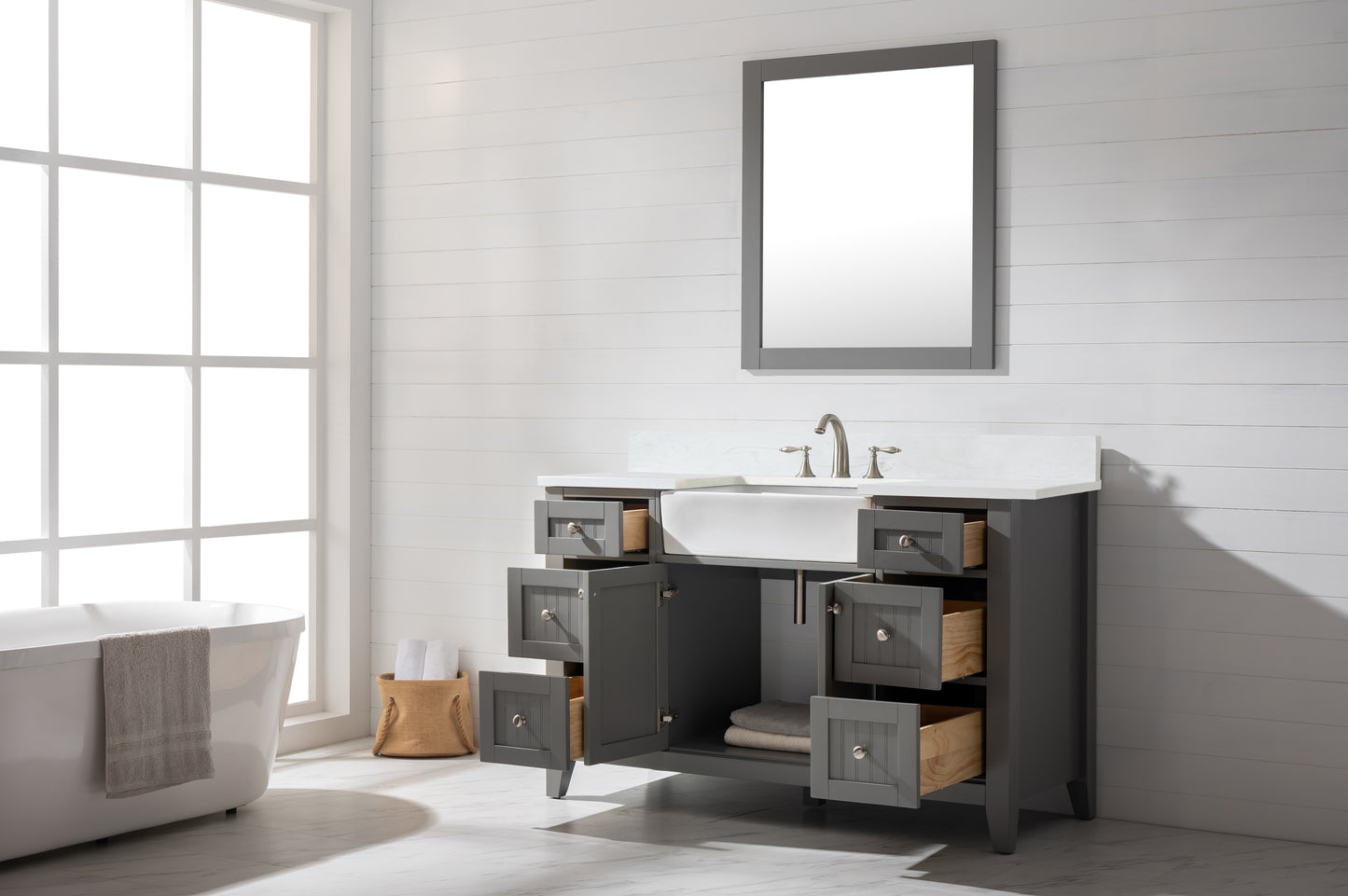 Burbank 54" Single Vanity in Gray