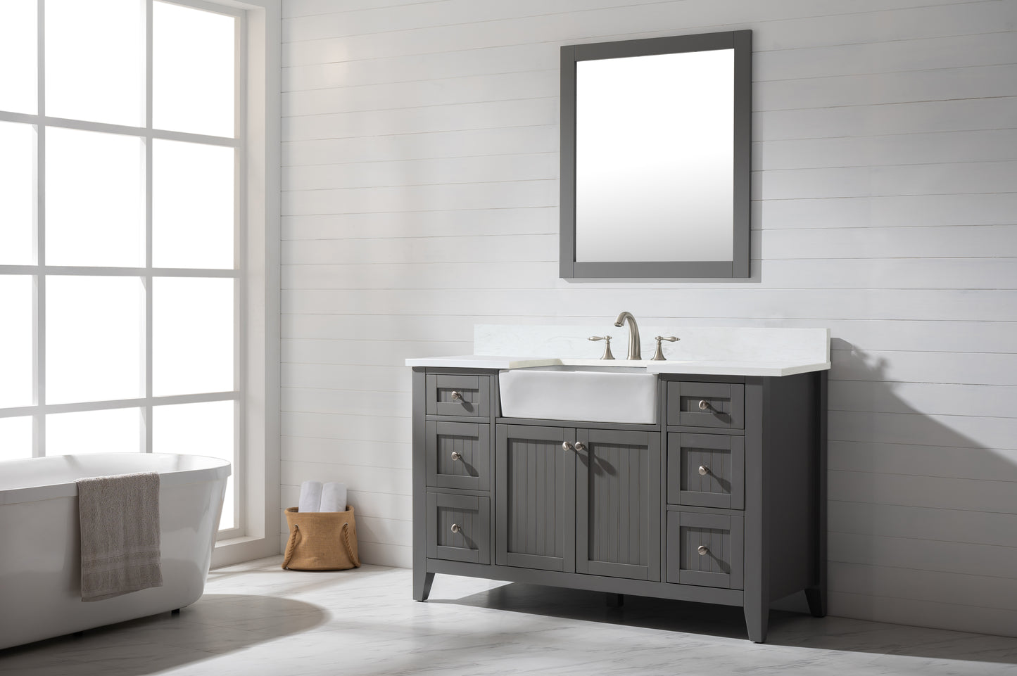 Burbank 54" Single Vanity in Gray