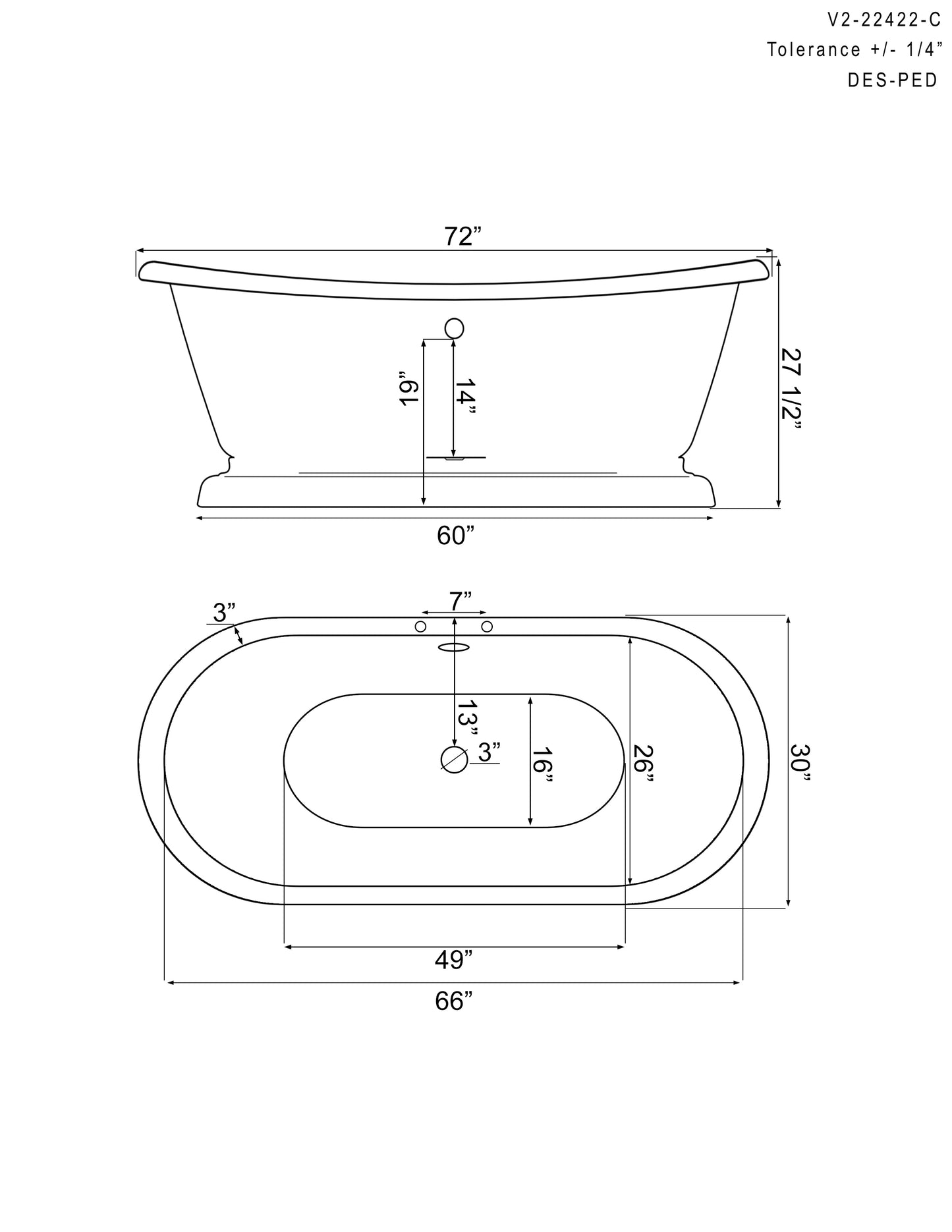 Cast Iron Double Ended Slipper Tub 71" X 30" with 7" Deck Mount Faucet Drillings and British Telephone Style Faucet Complete Oil Rubbed Bronze Plumbing Package With Six Inch Deck Mount Risers