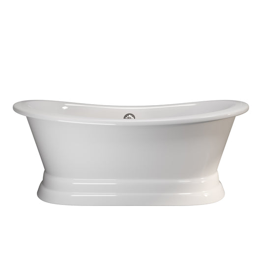 Cast Iron Double Ended Slipper Tub 71" X 30" with No Faucet Drillings