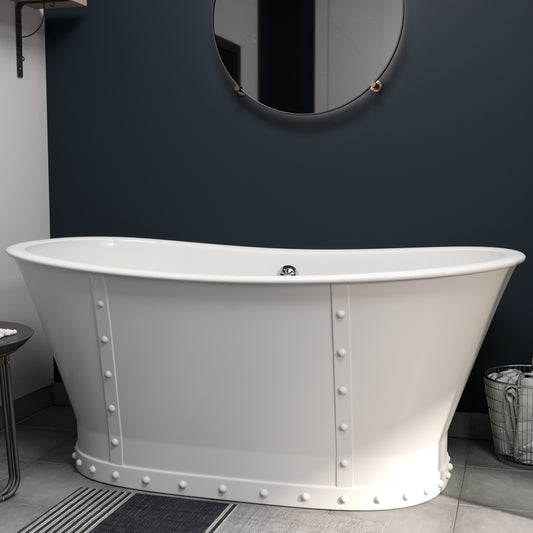 Cast Iron Double Slipper Skirted Bathtub 27"D x 67"L x 28"H