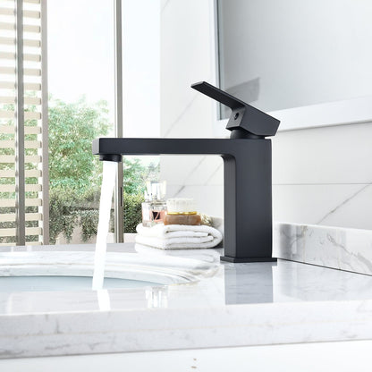 Aalst Single Hole Single Handle Bathroom Faucet in Matte Black