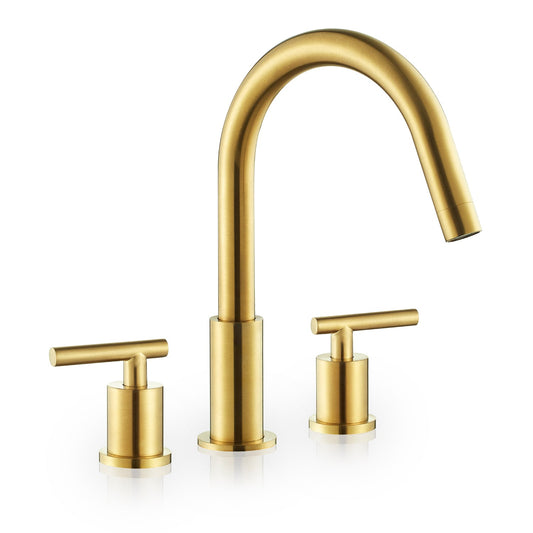 Balen 8" Widespread 2-Handle Bathroom High-Arc Faucet in Brushed Gold