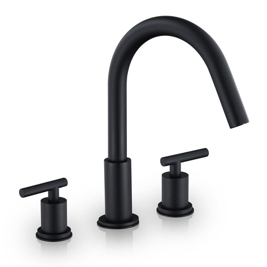 Balen 8" Widespread 2-Handle Bathroom High-Arc Faucet in Matte Black