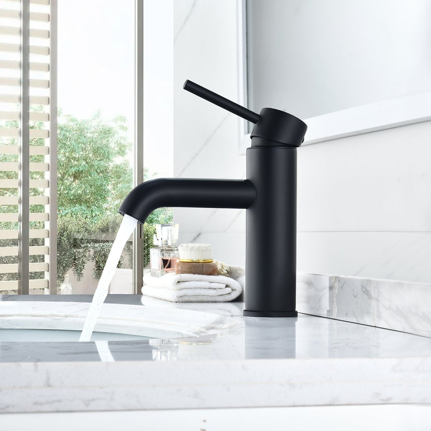 Tubize Single Hole Single-Handle Bathroom Faucet in Matte Black