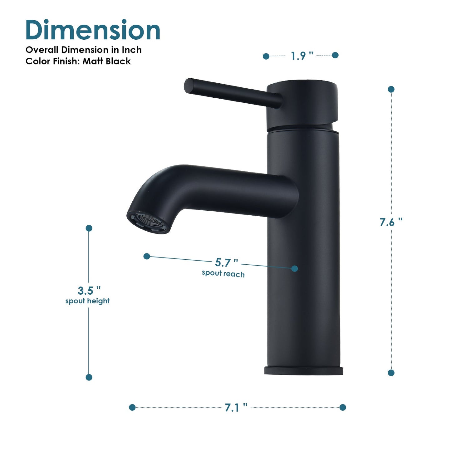Tubize Single Hole Single-Handle Bathroom Faucet in Matte Black