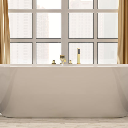 Nairn Deck-Mount Roman Waterfall Tub Filler in Brushed Gold with Handshower