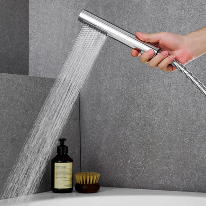 Sorlia Cross Handles Deck-Mount Roman Tub Faucet in Polished Chrome with Handshower