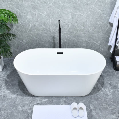 Larod Single Lever Handle Freestanding Floor Mounted Tub Filler with Handshower in Matte Black