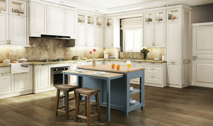 Medley 54 In. Kitchen Island With Slide Out Table in Gray