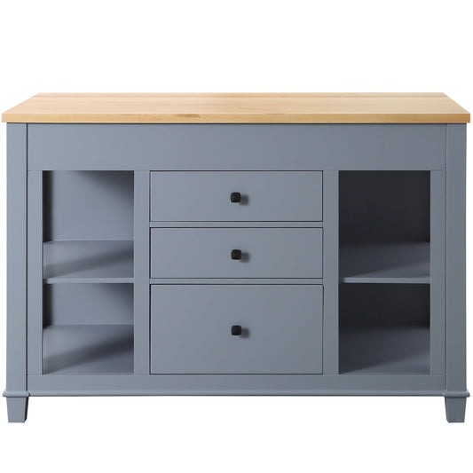 Medley 54 In. Kitchen Island With Slide Out Table in Gray