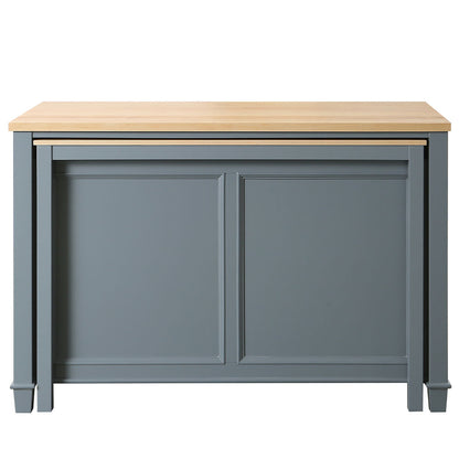 Medley 54 In. Kitchen Island With Slide Out Table in Gray