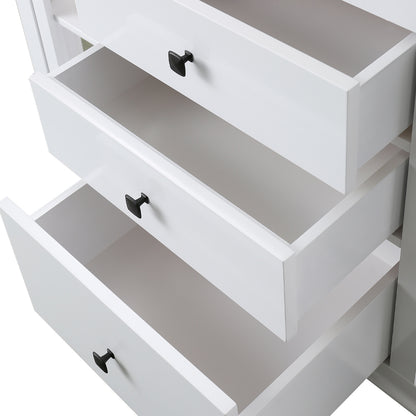 Medley 54 In. Kitchen Island With Slide Out Table in White