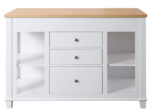 Medley 54 In. Kitchen Island With Slide Out Table in White