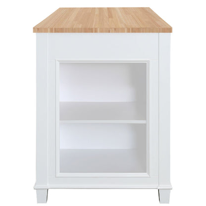 Medley 54 In. Kitchen Island With Slide Out Table in White