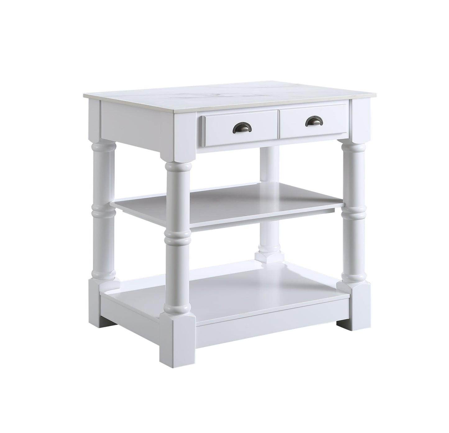 Monterey 36 " Kitchen Island With Sintered Stone Countertop in White