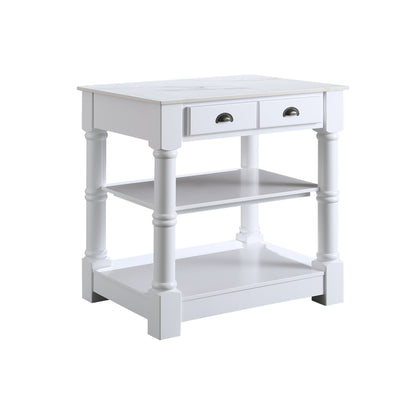 Monterey 36 " Kitchen Island With Sintered Stone Countertop in White