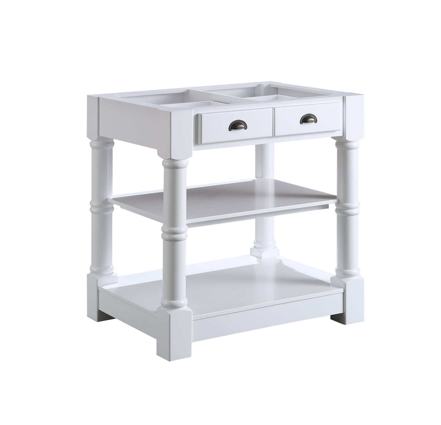 Monterey 36 " Kitchen Island With Sintered Stone Countertop in White