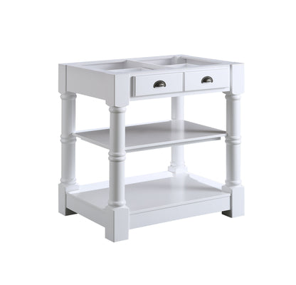 Monterey 36 " Kitchen Island With Sintered Stone Countertop in White