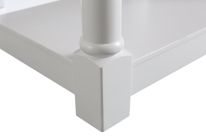 Monterey 36 In. Kitchen Island With Dark Walnut Veneered Wood Countertop in White