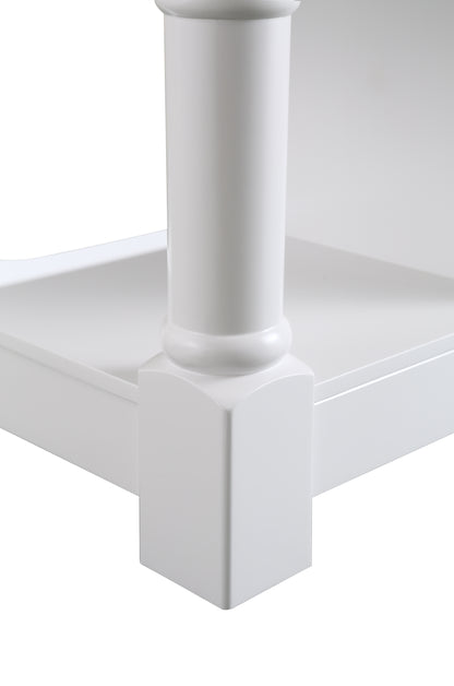 Monterey 36 In. Kitchen Island With Dark Walnut Veneered Wood Countertop in White