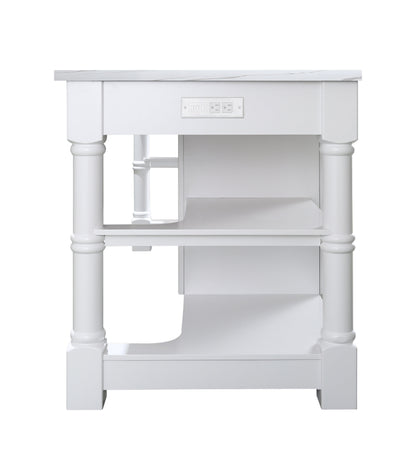 Monterey 80 In. Kitchen Island With White Quartz Sintered Stone Countertop in White