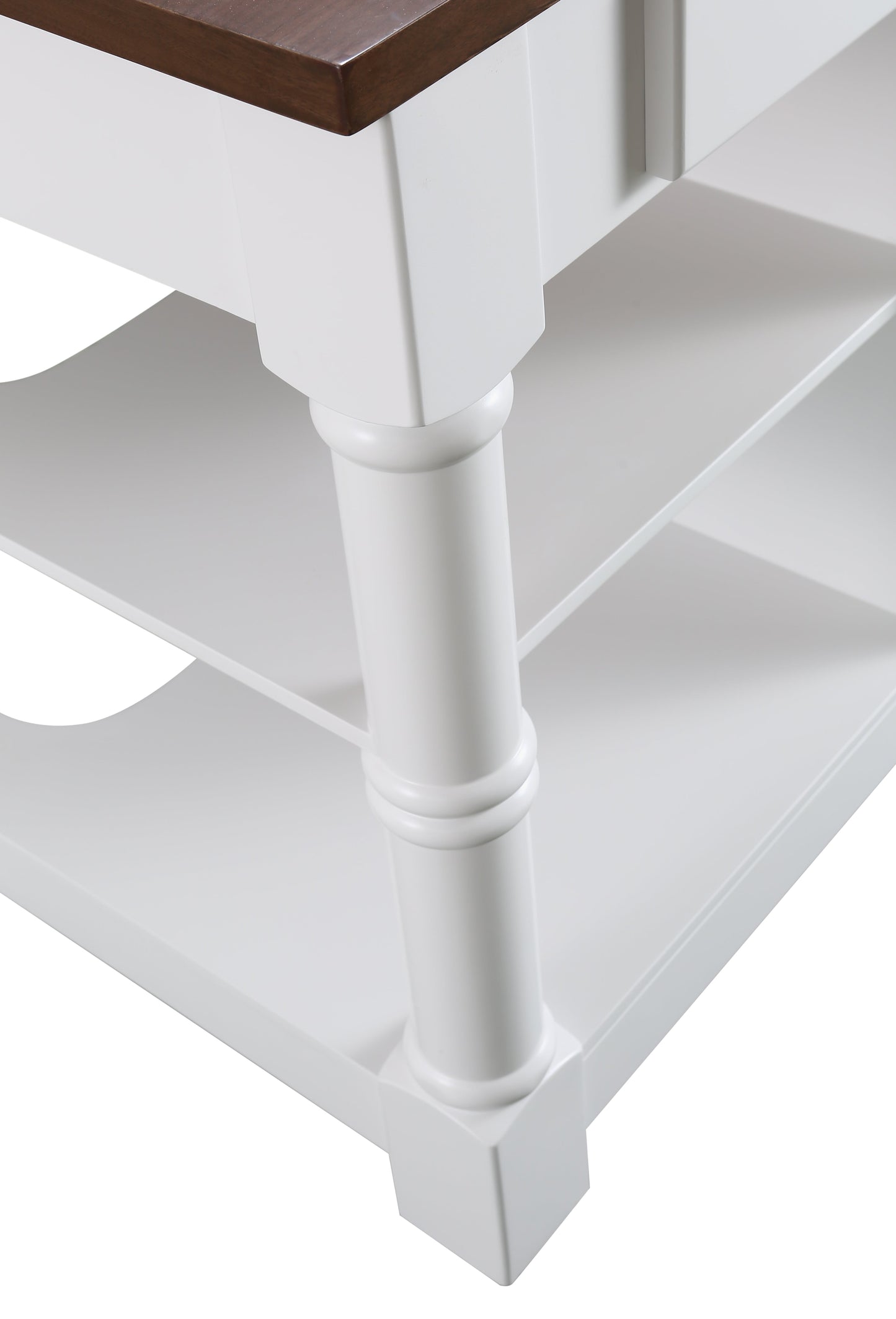 Monterey 80 In. Kitchen Island With White Quartz Sintered Stone Countertop in White