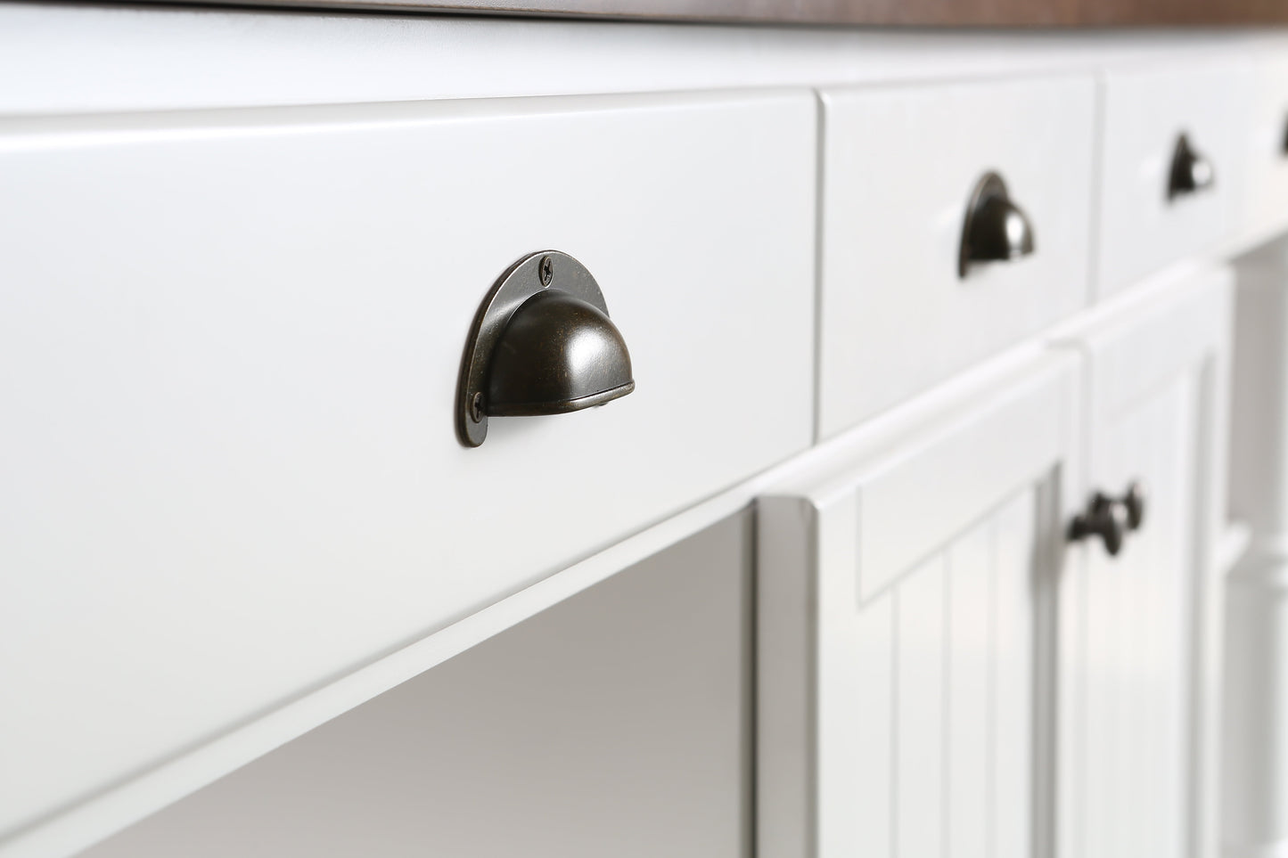 Monterey 80 In. Kitchen Island With White Quartz Sintered Stone Countertop in White