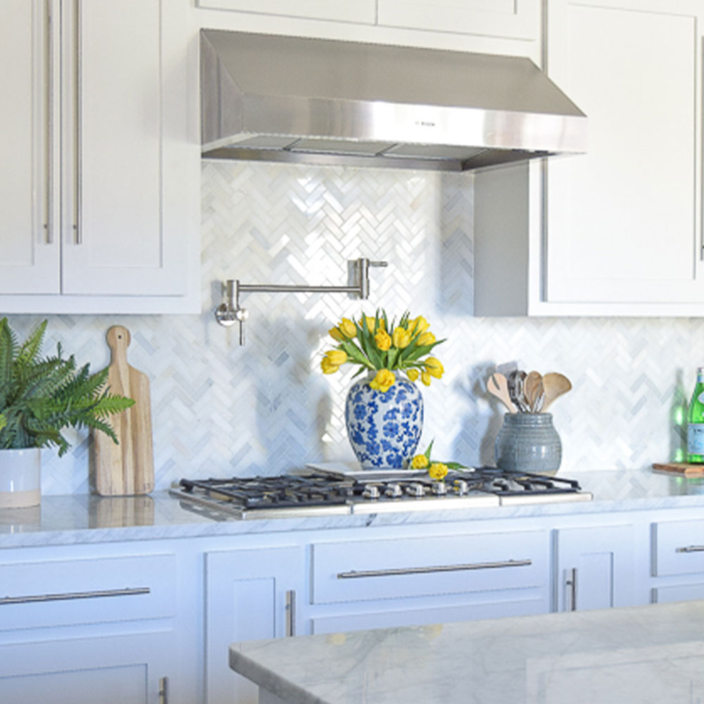 Design Element Herringbone Marble Tile (9.4 sq. ft. / case)