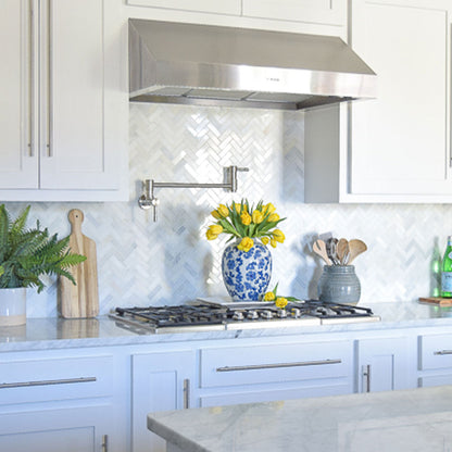 Design Element Herringbone Marble Tile (9.4 sq. ft. / case)