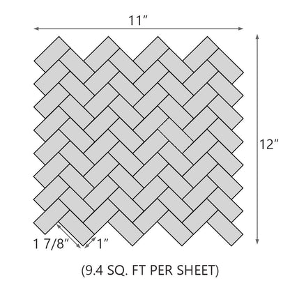 Design Element Herringbone Marble Tile (9.4 sq. ft. / case)