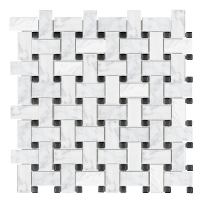 Design Element Basketweave Marble Tile (10 sq. ft. / case)
