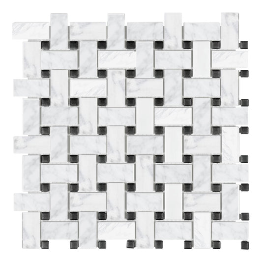 Design Element Basketweave Marble Tile (10 sq. ft. / case)