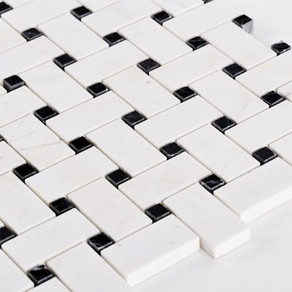 Design Element Basketweave Marble Tile (10 sq. ft. / case)